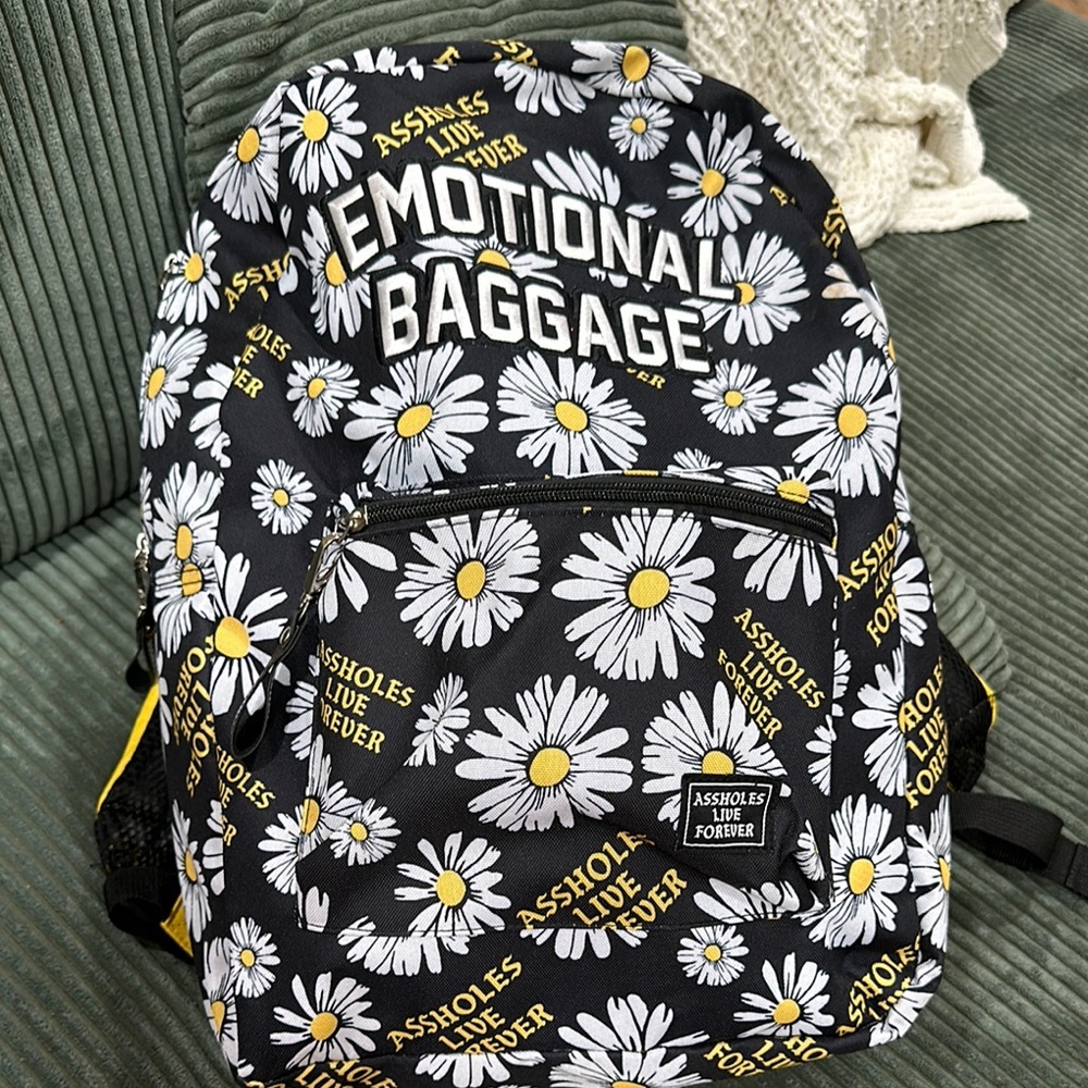 Black and White Floral Backpack